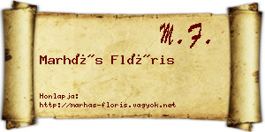 Marhás Flóris névjegykártya